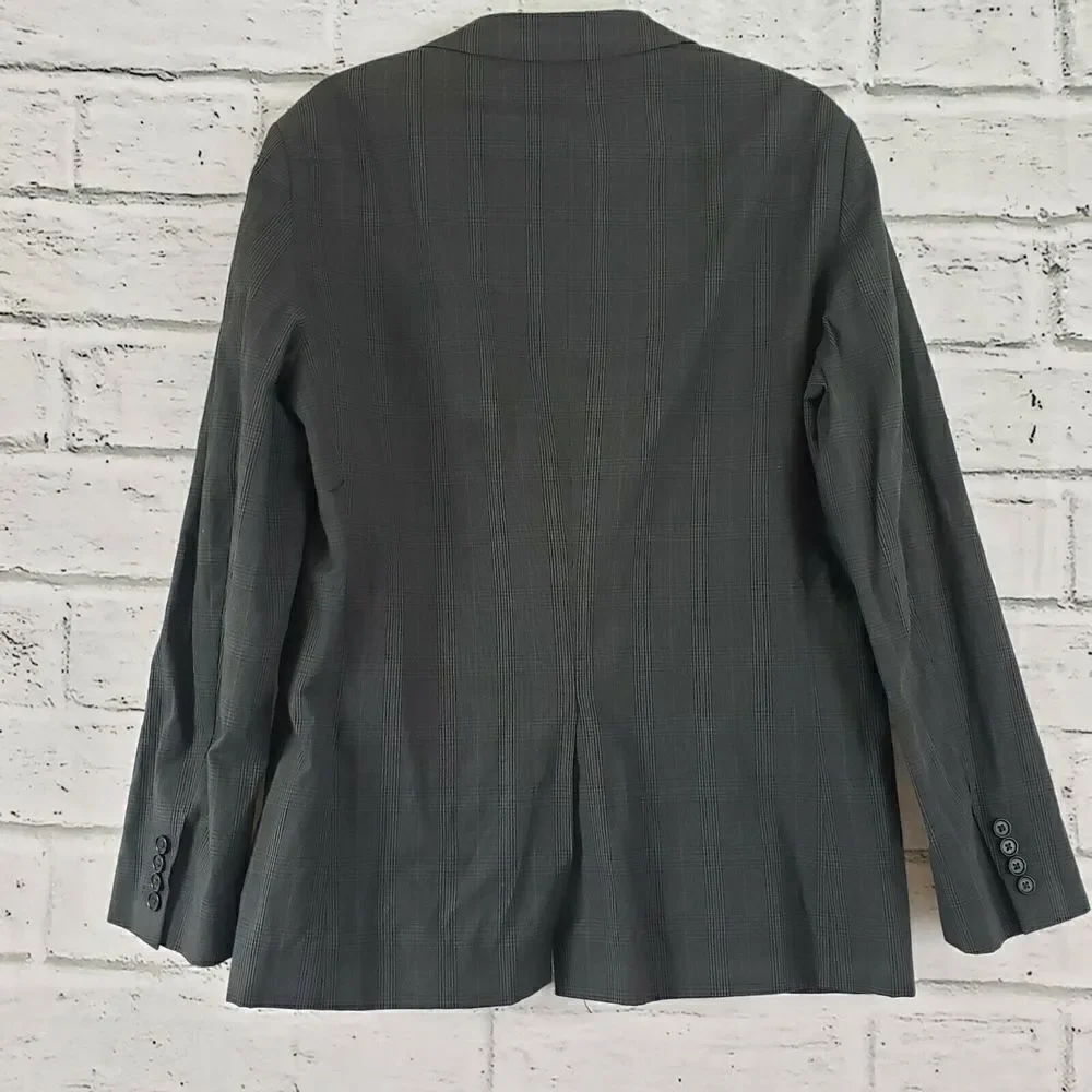John Varvatos USA Gray Plaid 2 Button Blazer Jacket Mens Size 40 Workwear cotton